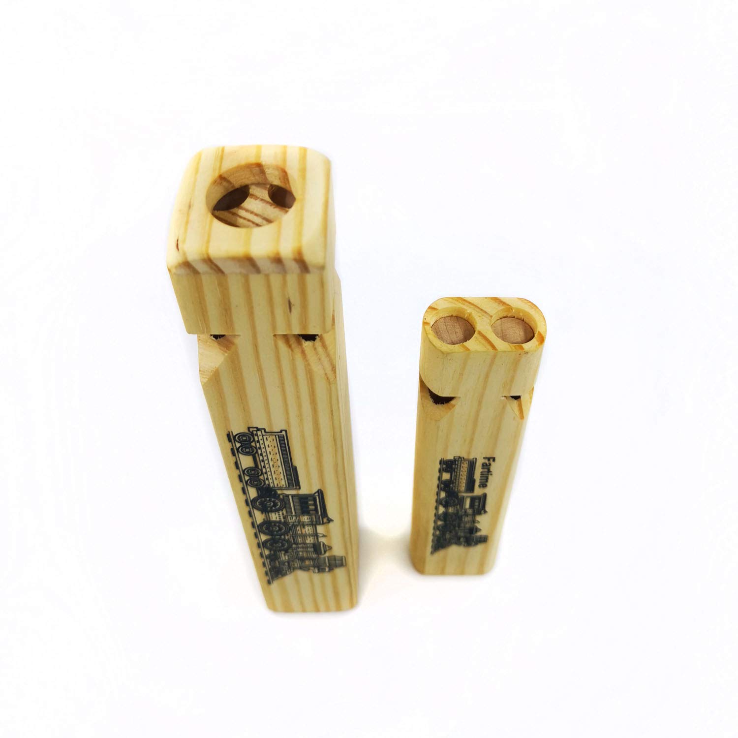 2PCS-Wooden Train Whistle Musical Toy for Kids—4 Tones 7.4