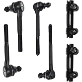 KFVF 6PC Front Outer Inner Tie Rod + Sleeve for Chevy C10 C20 C30 1975-1986 | ES409LT ES409RT ES2004S Tie Rod Ends + Tie Rod Sleeve Kit for GMC C1500 C2500 C3500 1979-1986, Jimmy 1973-1982 RWD, P15 P25