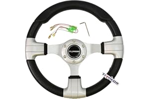 TIYPEOR Racing Steering Wheel PU 320mm 12.5" Drift Sports Flat Steering Wheel with Horn Button for Racing Modified Sim Racing