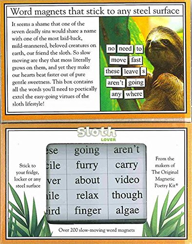 Magnetic Poetry - Sloth Lover Kit - Words for Refrigerator - Write Poems and Letters on the Fridge - Made in the USA