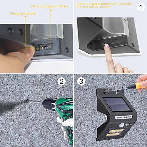 Solar Lights Outdoor Motion Senso 5W COB LED powered Wireless Waterproof Security Lights with 0.4W Back Night Light, for Door, Patio, Deck, Yard, Garden, Driveway, Porch, Stairs, Outside Wall. (2-pack