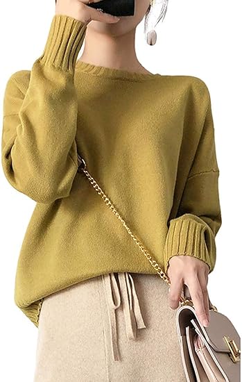 Amazon Co Jp セーター レディース ニット シンプル 保温 リブ 体型カバー ゆったり ドロップショルダー トレンド お洒落 大人抜け感 可愛い トップス カットソー 通勤 普段着 秋 冬 服 ファッション小物