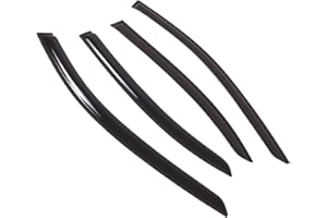 Tuningpros WD2-723 Dark Smoke 4 Pcs Set Window Visor (Outside Mount) Deflector Rain Guard Compatible with 2007-2013 Mercedes-Benz S550 S600 S63 S65