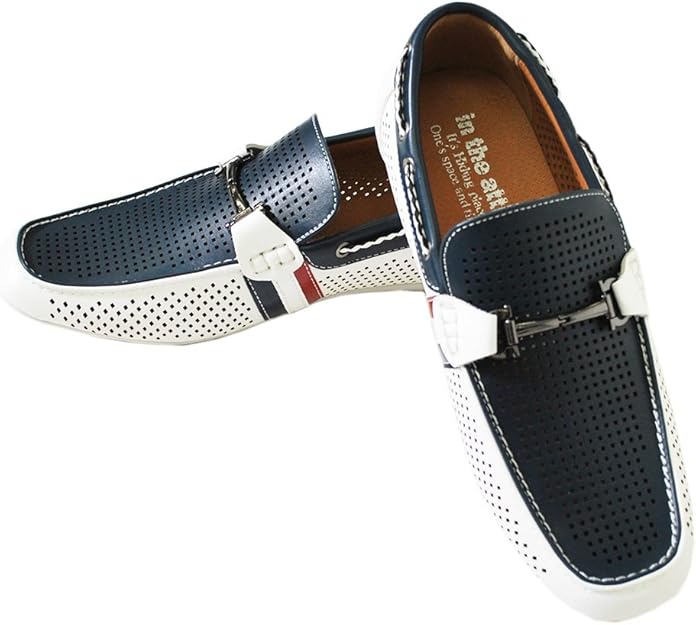 Amazon Lohas ロハス ドライビングシューズ メンズ シューズ 靴 イタリア ビット デッキシューズ ローファー スリッポン 白 L 27 27 5cm Navy ネイビー ローファー スリッポン