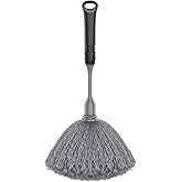 MR.SIGA Microfiber Delicate Duster with Non Slip Handle, Gray &amp; Black | Gentle on delicate surfaces, washable microfiber duster head