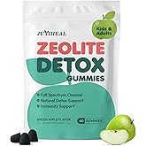 Zeolite Detox for Kids & Adults, 350mg Zeolite & 300mg Chlorella Detox Gummies, Detox Chewables Gentle Body Toxin Cleanse, 60 Gummies, Green Apple