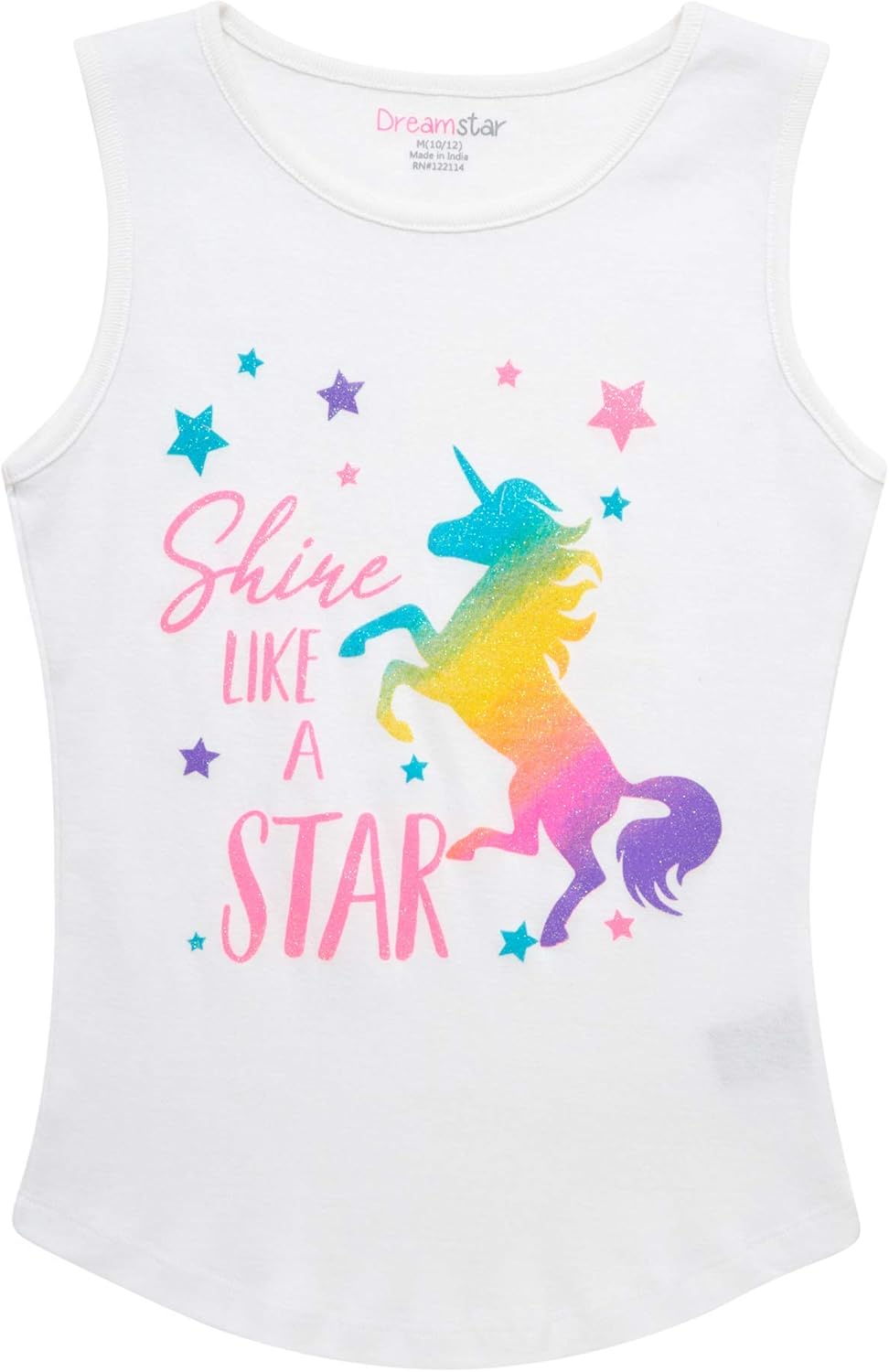 Dreamstar Girls’ Tank Top – 3 Pack Graphic Sleeveless Shirt (Big Girl): Clothing