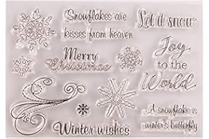 WOOYANGFUN Welcome to Joyful Home 1pc Snowflake are Kisses from Heaven Clear Stamp for Card Making Decoration and Scrapbooking