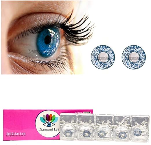 Buy Diamond Eye One Day Sky Blue Color Contact Lenses Zero