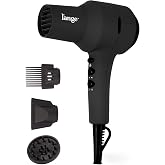 L'ANGE HAIR PowerStyle Turbo Ionic Hair Dryer | 1875 Watt Professional Blow Dryer with Diffuser &amp; Concentrator | Multiple Heat &amp; Speed Settings for Fast Drying | Salon-Grade Styling Tools, Black
