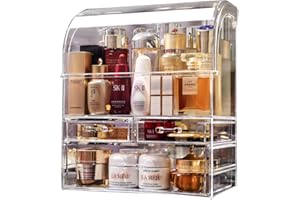 MOOCHI Professional Large Cosmetic Makeup Organizer Dust Water Proof Cosmetics Storage Display Case with Drawers