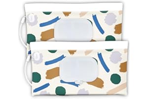 LETHOOLY 2 pack Baby wipes dispenser，baby wipe holder for travel，neutral wipes container， reusable wet wipes pouch portable refillable travel case