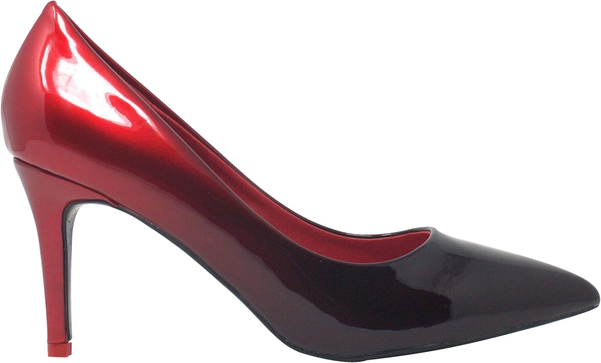 6621 New Ladies Party Ombre Low Heel Court Shoes Size 345678