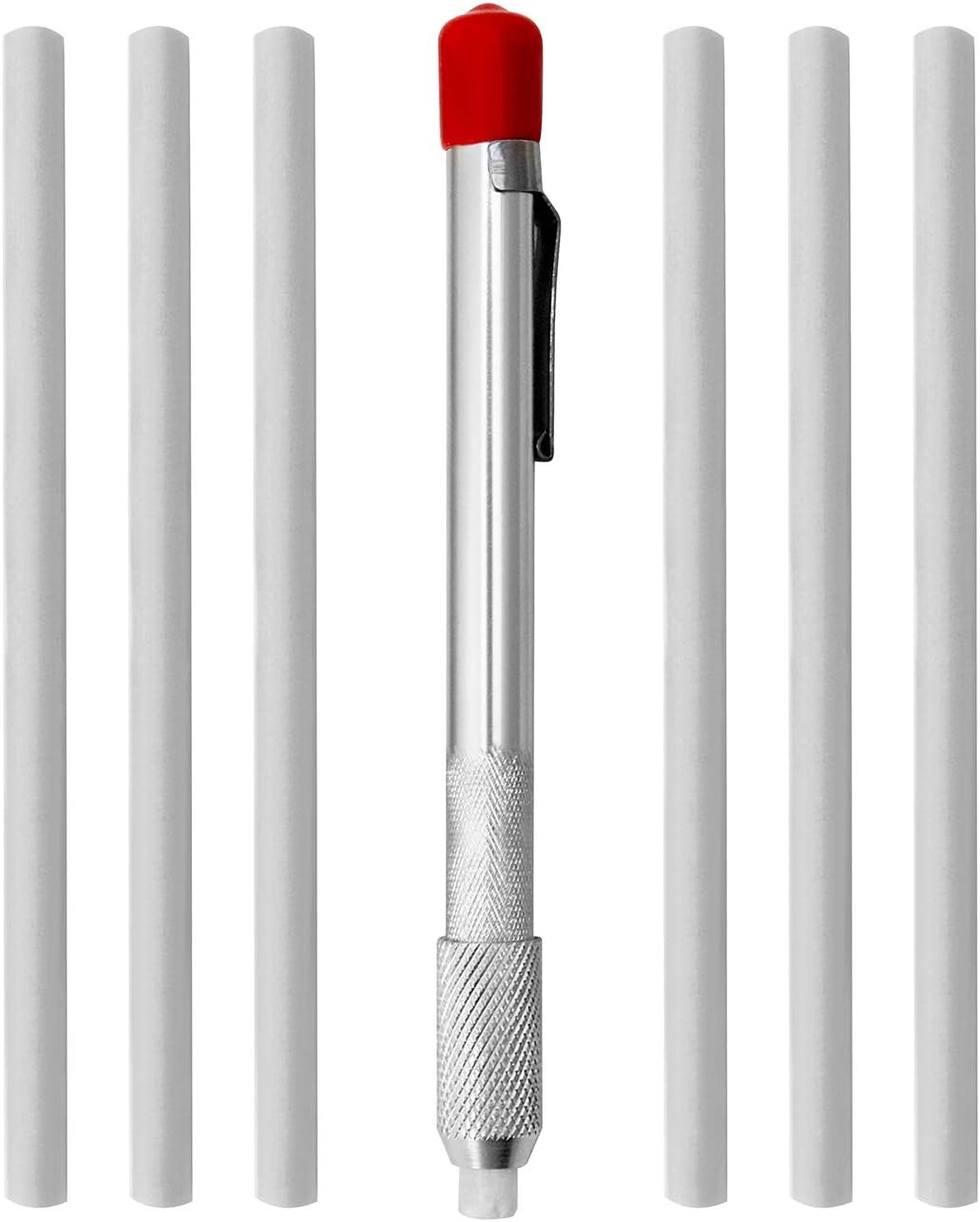 QWORK Round Soapstone Holders with 6 Round Refills Soapstone Pens for