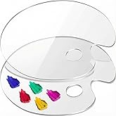 Large Acrylic Paint Palette 2pcs 15.7 x 11.8 Inches, Clear Oval-Shaped Non-Stick Acrylic Oil Paint Mixing Tray, Comfortable t