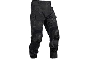 OCANXUE Men’s Tactical Pants with Knee Pads Camo Cargo Pants Waterproof Hiking Pants 10 Pockets