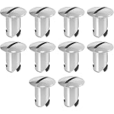 MTO-JQ 7075-Aluminum 7/16" Quarter Turn Dzus Fasteners | 500 Grip Button Oval Head Fastener, Chrome (10-Pack)