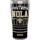 Tervis Traveler NFL New Orleans Saints - Nola Slogan Triple Walled Insulated Tumbler Travel Cup Keeps Drinks Cold & Hot, 20oz, Stainless Steel