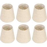 Small Lamp Shades Clip on Bulb, Linen Chandelier Shades Set of 6 | 3.5x5.55x5 in, Linen Fabric, For Table Lamps, Wall Lamps &amp; Chandeliers, Clip-on Installation, Mini Size