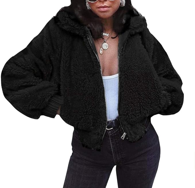 faux fur zip up jacket