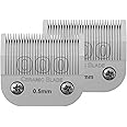 2 Packs 000 Detachable Replacement Ceramic Blades,Compatible with Andis/oster Classic 76/Star-Teq/Power-Teq/A5 Clipper,Cut Length 1/50"(0.5mm)
