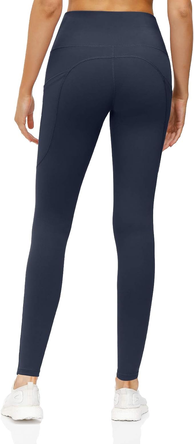 Nylon Yoga Pants Ladies Pocket High Waist Nine Pants Tight