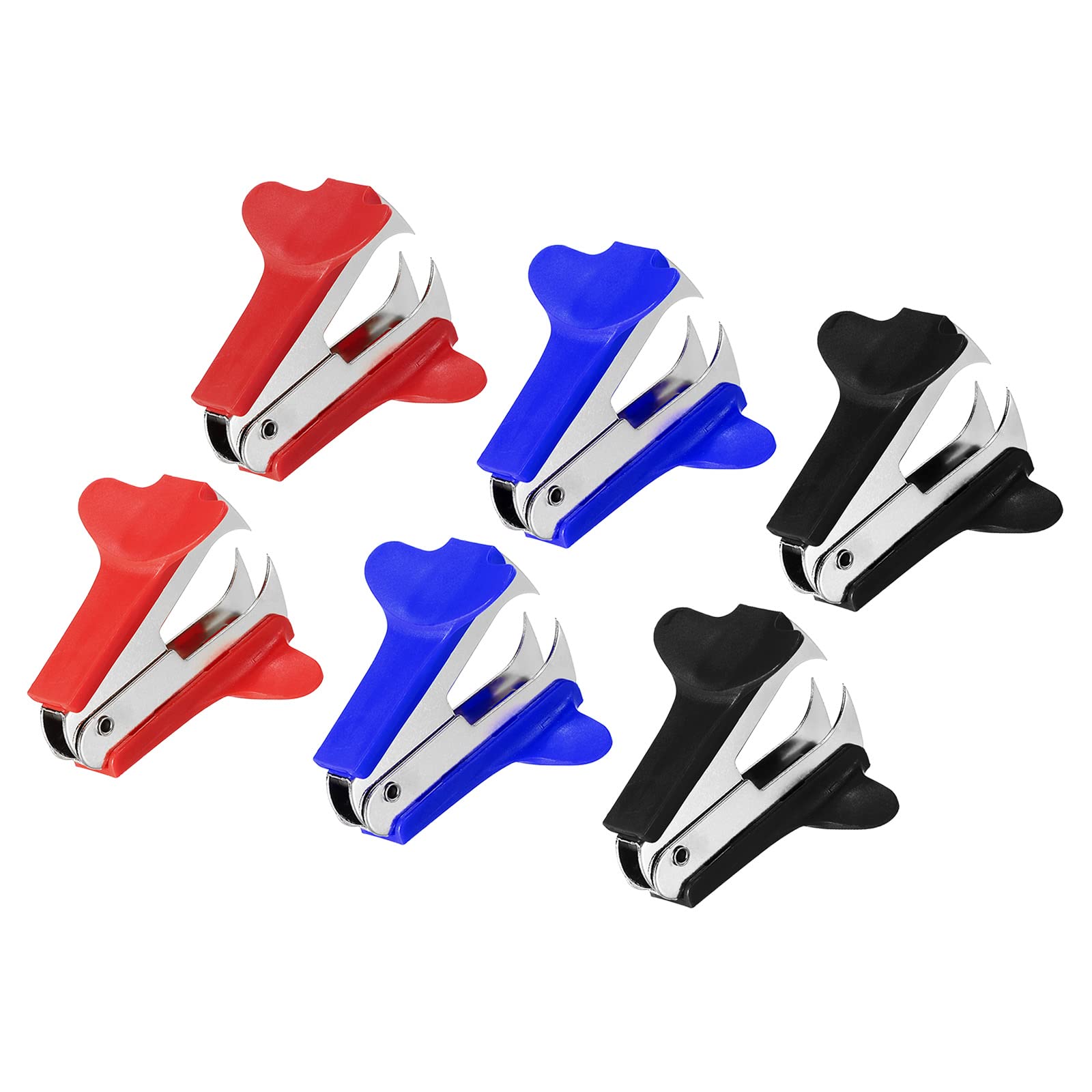 YOKIVE 6 Pcs Staple Remover, Mini Puller Steel Jaw | Staples Removal Great for Office Home Desktop (Red, Black, Blue)