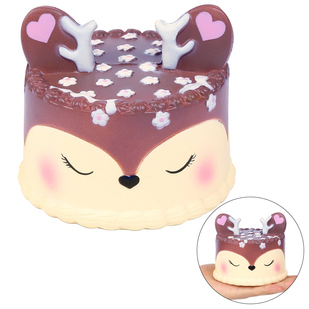 EocuSun Jumbo Squishies Toys Slow Rising Squishy Kawaii Cute Deer Cream Scented Squishys Stress Reliever Toy for Kids Adults Party Decorative Hop Props Large by (Purple)