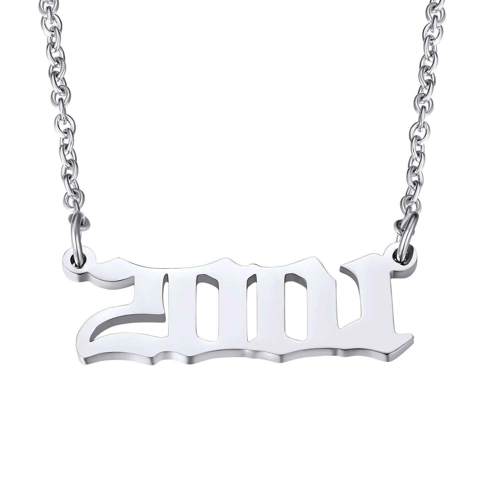 FindChic 2001 Necklace Silver Birth Year Necklace Silver