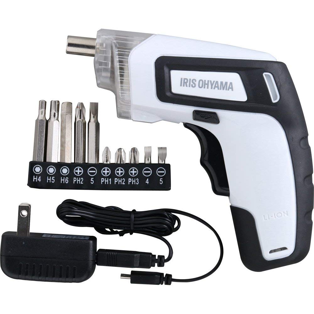 アイリスオーヤマ 電動ドライバー 充電式 RD110-W ホワイト商品画像