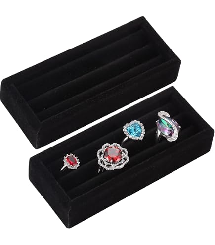 Lot De 8 Inserts En éponge Pour Boîte à Bijoux - Présentoir à Bagues Et Boucles D'oreilles, Rangement Organisé
