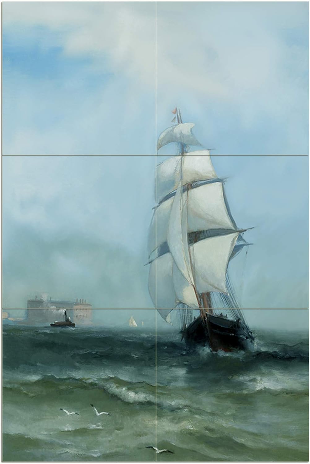 Tile Mural New York Bay E Moran Ocean Kitchen Bathroom Backsplash Marble Ceramic
