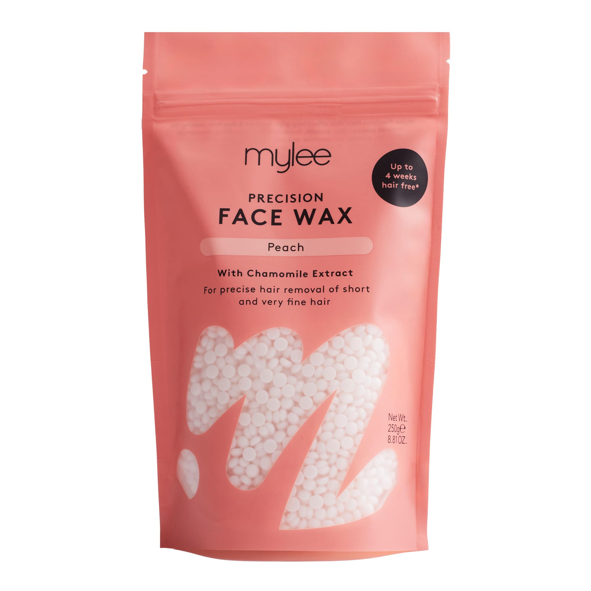 Mylee Precision Face Wax 250ml – Precise Hair Removal of Short & Fine Hair, For Sensitive & Delicate Areas: Upper Lip, Eyebrows, Chin, Soothing Chamomile Extract, Up to 4 Weeks Hair-free, Peach Scent