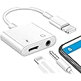 Apple MFi Certified Lightning to 3.5mm Headphones Dongle Jack Adapter for iPhone,2 in 1 Charger and Aux Audio Splitter Adapter Compatible with iPhone 8 11 12 X XR XS Support All iOS System…