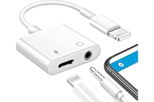 AKAVO Apple MFi Certified Lightning to 3.5mm Headphones Dongle Jack Adapter for iPhone,2 in 1 Charger and Aux Audio Splitter Adapter Compatible with iPhone 8 11 12 X XR XS Support All iOS System…