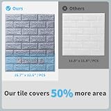 Art3d 10Pcs 3D Brick Wallpaper Grey Peel and Stick Waterproof Panels 14.5 Sq Ft view 3