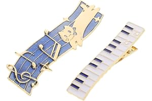 NOLITOY Music Theme Hair Clips 2Pcs Musical Note Barrettes with Piano Key Elements Lightweight Hair Accessories for Women Dai