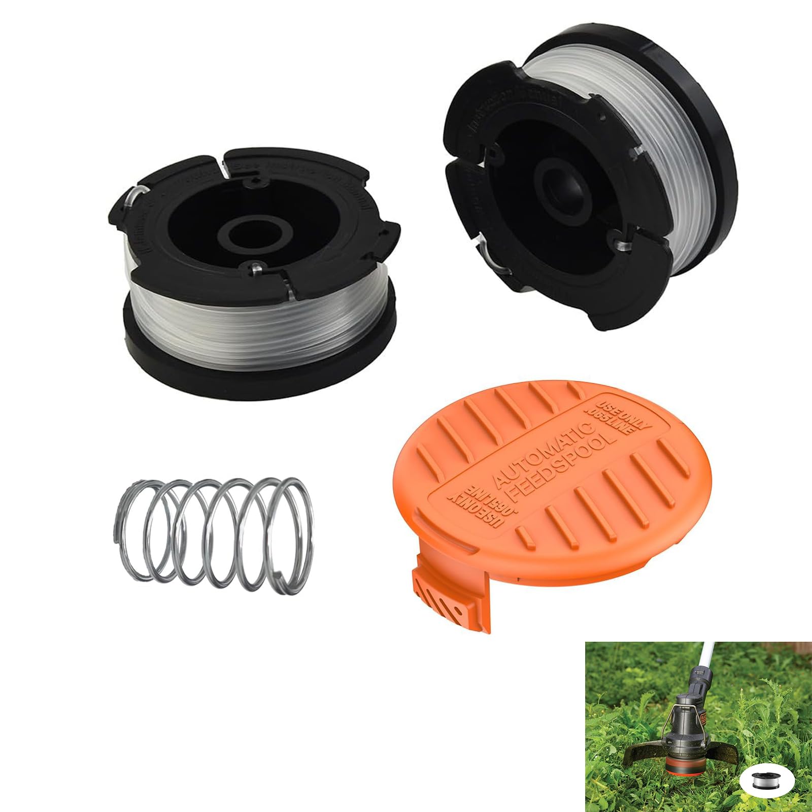 3 PCS Black And Decker Strimmer Spool, Strimmer Spool for Black and Decker, Strimmer Wire, Decker Reflex Strimmer Spool Line, Trimmer Spool Line Φ1.65mm Double Autofeed Spools Replacement Compatible
