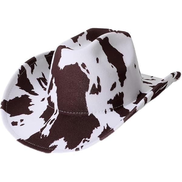 4486 Cow Print Cowboy Hat - Women Men Cowgirl Hat With Detachable Decorative 4E main image 4