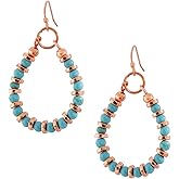 MINACHI Bohemian Earth-Tone Beaded Hoop Earrings, Handmade Drop Dangle Jewelry for Women