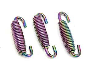 ACROPIX 45mm Motorcycle Exhaust Muffler Pipe Swivel Spring Colorful - Pack of 3