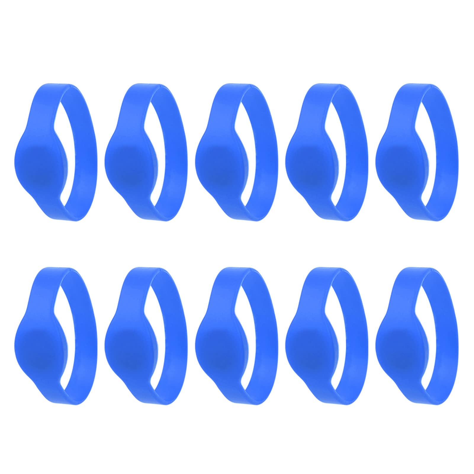 Dioche 10pcs RFID Wristband, 125KHz RFID Bracelet, Silicone, Blue, IP68 Waterproof, Access Control, Swimming Pool, Sauna Room