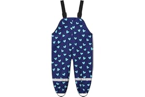 YIQAUMA Toddler Girls Boys Rain Pants Water Resistant Suspender Trousers Mud Dirt Proof Bib Pants Play Overalls