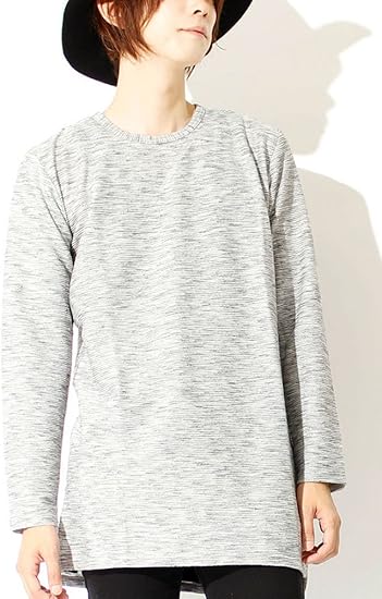 Amazon 長袖tシャツ メンズ ロング丈 サイドスリット クルーネック カットソー L グレー Tシャツ カットソー 通販