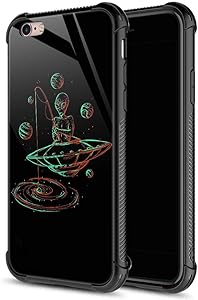 CARLOCA iPhone 6S Plus Case,Alien Fishing Galaxsea iPhone 6 Plus Cases for Girls Boys,Graphic Design Shockproof Anti-Scratch Hard Back Case for Apple iPhone 6/6S Plus