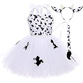 ABEHIK Toddler Girls Jungle Themed Safari Animal Costumes Party Dress up with Ears Headband Tail Set Halloween Birthday Party