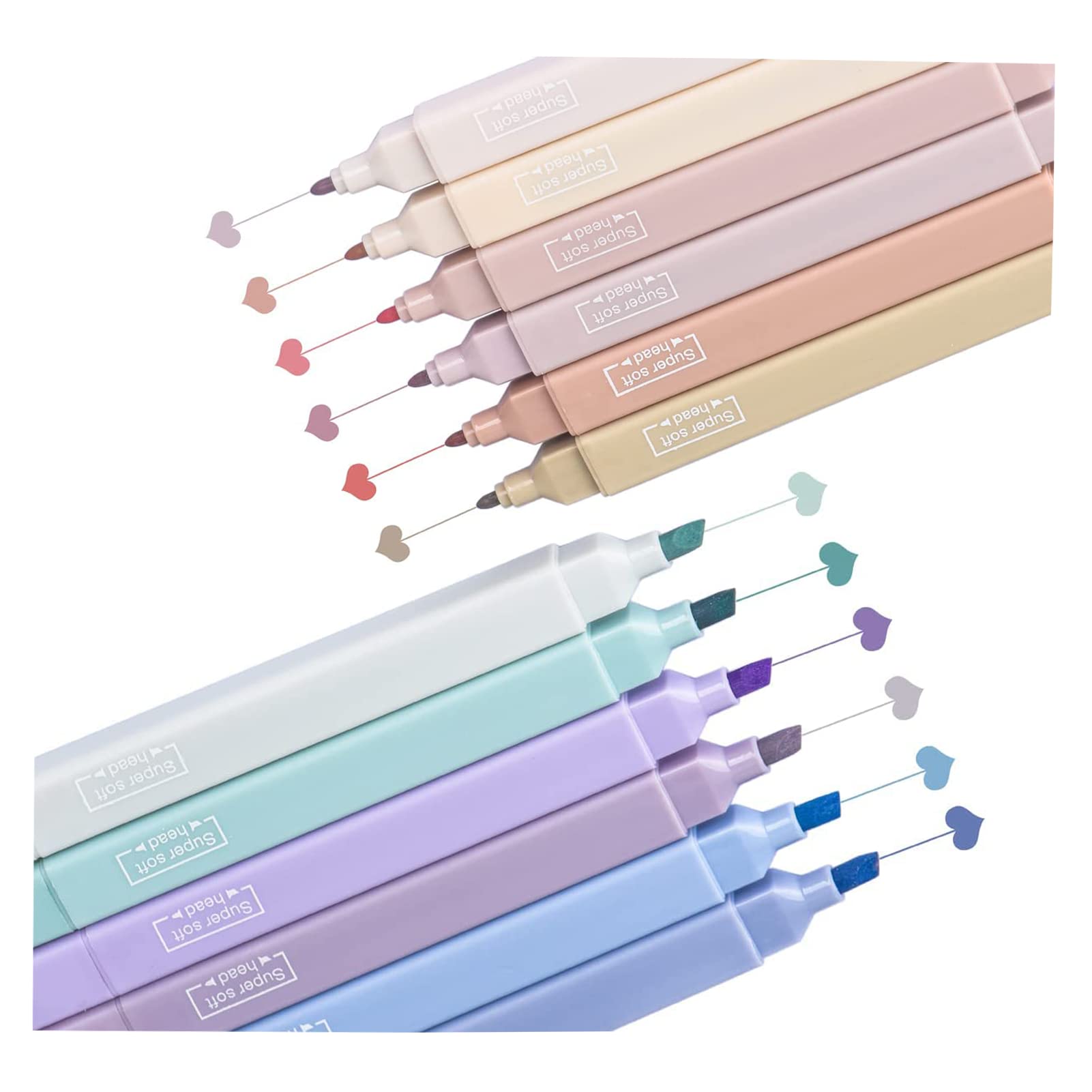 OctBird 12 Pack Pastel Highlighters, Assorted Colors Cute Pens with Soft Chisel Tip for Journaling, Notes, School & Office