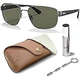 Ray-Ban RB3663 Square-Round Shaped Sunglasses for Men & Women with Official RAYBAN Eyewear Kit