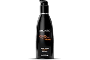 Wicked Sensual Care Aqua Heat Water Based Lube, Non Sticky and Long Lasting Warming Lubricant for Men and Women, Vegan, Fragr