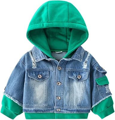 denim jacket with jersey hood